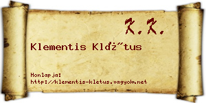 Klementis Klétus névjegykártya